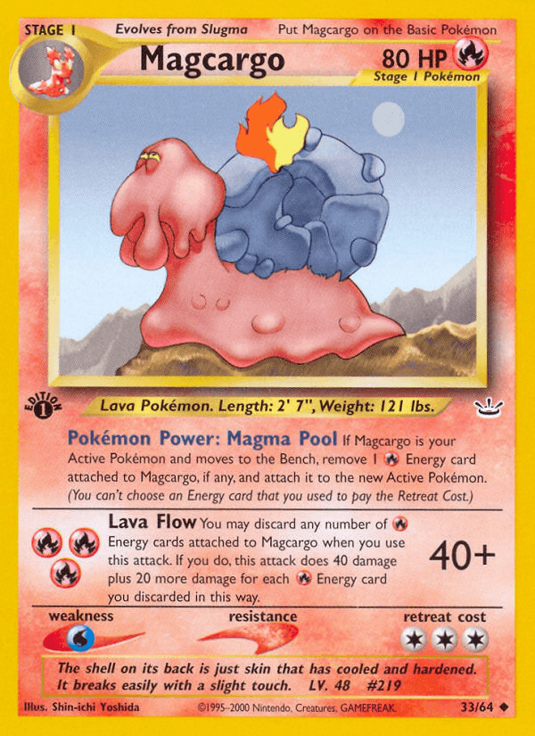 Magcargo 33 Neo Revelation English Pokemon card