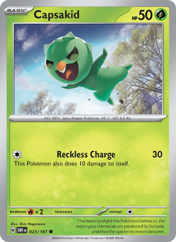 Capsakid 23/197 Obsidian Flames English Pokémon card