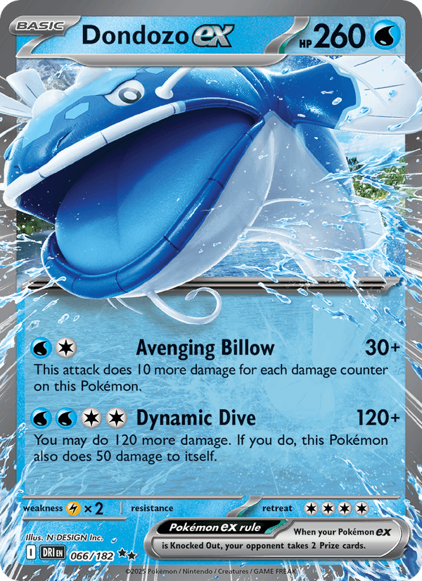 Dondozo ex 66/182 Destined Rivals English Pokémon card