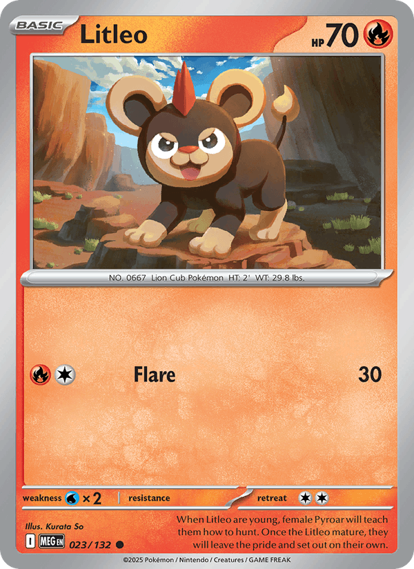 Litleo 23/132 Mega Evolution English Pokémon card