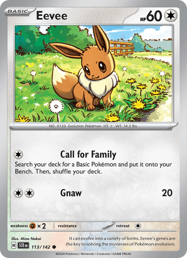 Eevee 113/142 Stellar Crown English Pokémon card