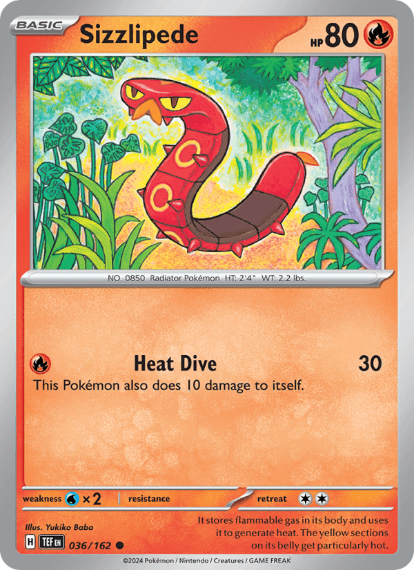 Sizzlipede 36/162 Temporal Forces English Pokémon card