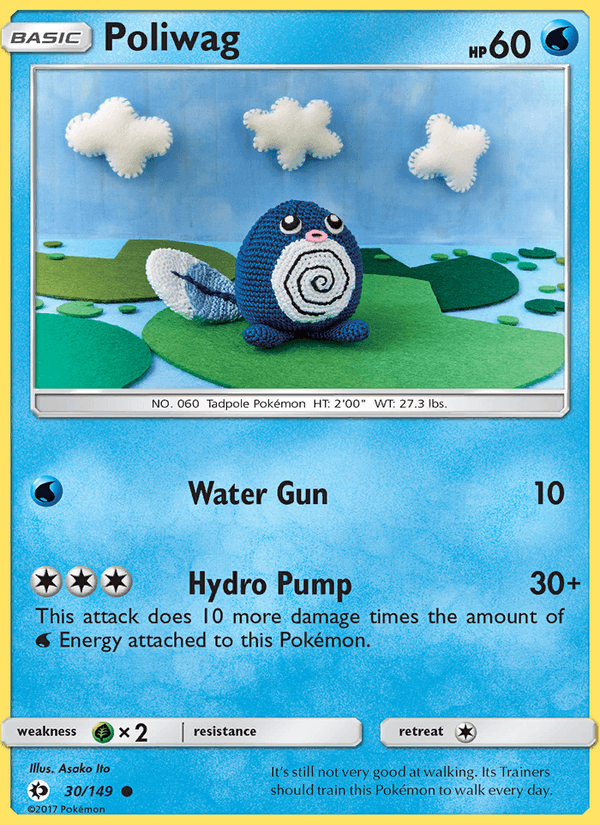 Poliwag 30/149 Sun & Moon Base Set English Pokémon card