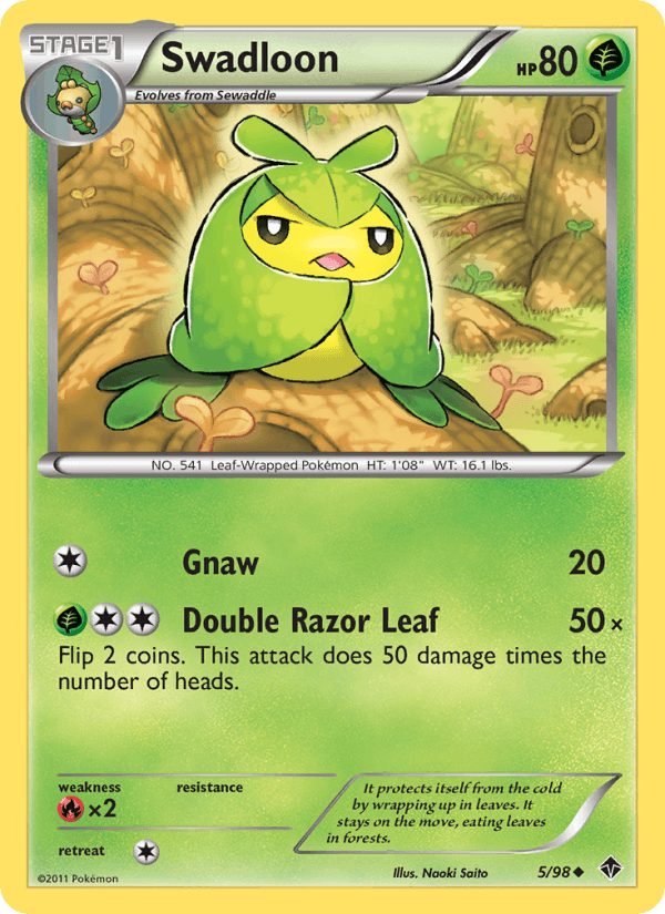 Swadloon 5/98 Emerging Powers English Pokémon card