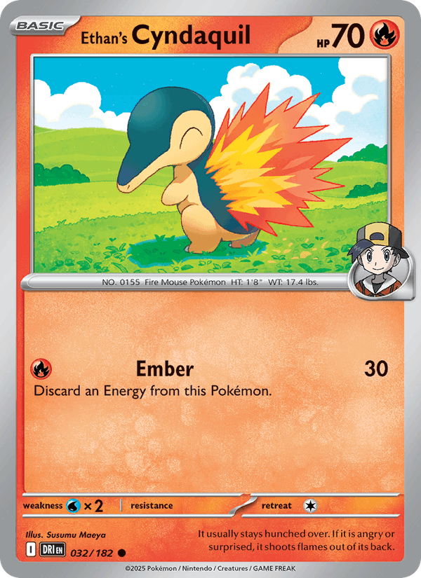 Ethan's Cyndaquil 32/182 Destined Rivals English Pokémon card