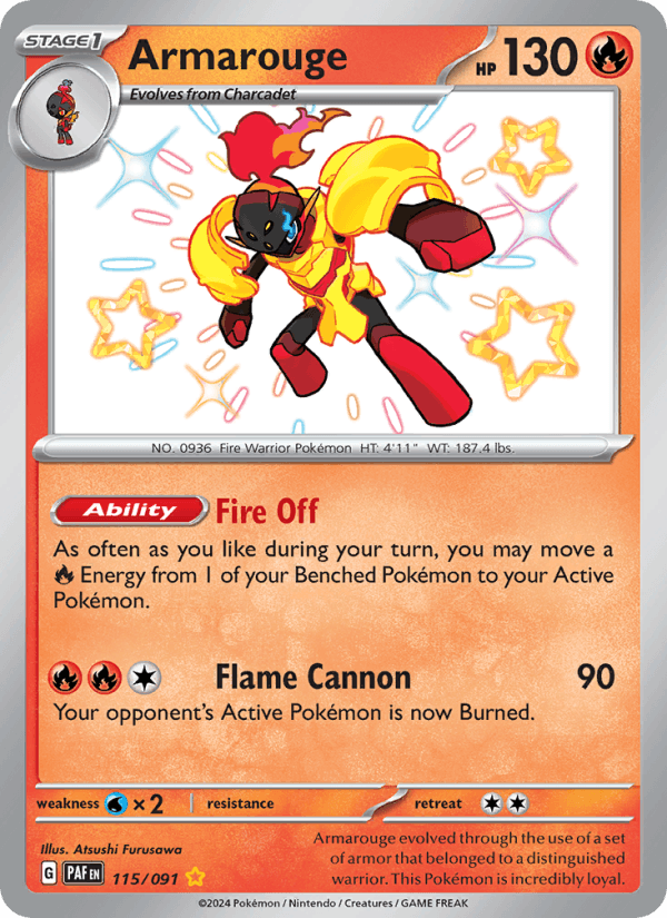 Armarouge 115/91 Paldean Fates English Pokémon card