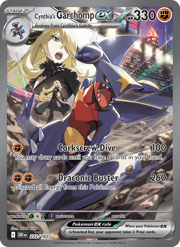 Cynthia's Garchomp ex 232/182 Destined Rivals English Pokémon card