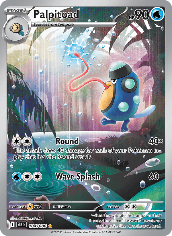 Palpitoad 104/86 Black Bolt English Pokémon card