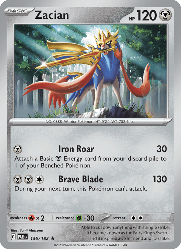 Zacian 136/182 Paradox Rift English Pokémon card