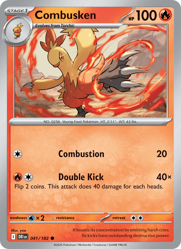 Combusken 41/182 Destined Rivals English Pokémon card