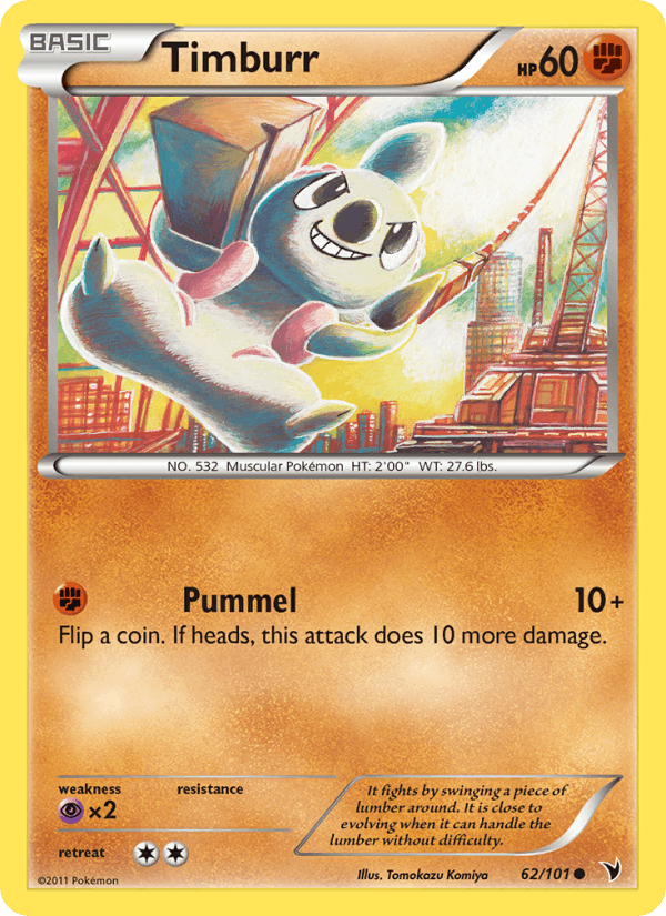 Timburr 62/101 Noble Victories English Pokémon card