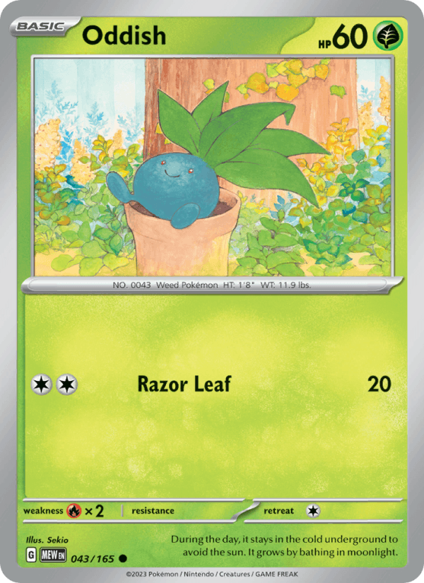 Oddish 43/165 151 English Pokémon card