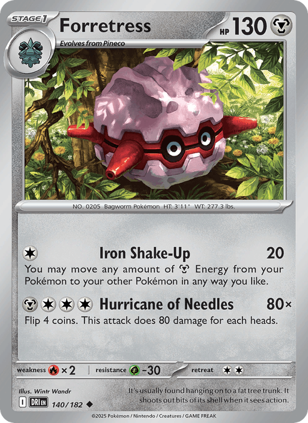 Forretress 140/182 Destined Rivals English Pokémon card