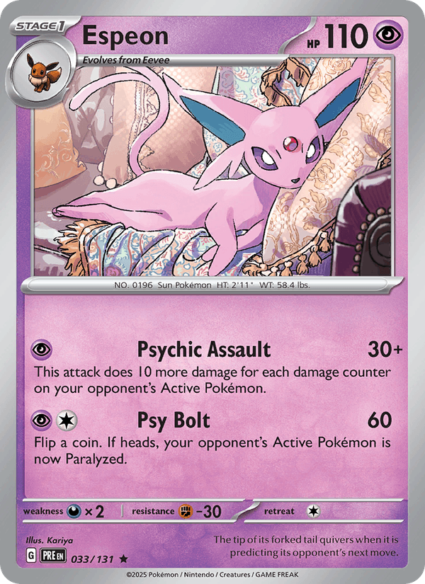 Espeon 33/131 Prismatic Evolutions English Pokémon card