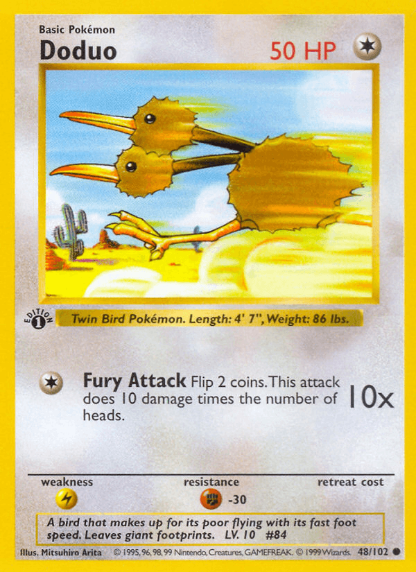 Doduo 48/102 Base Set English Pokémon card