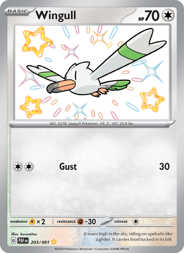 Wingull 203/91 Paldean Fates English Pokémon card