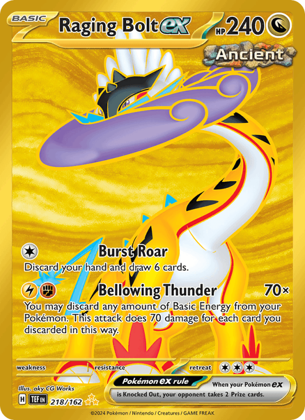 Raging Bolt ex 218/162 Temporal Forces English Pokémon card
