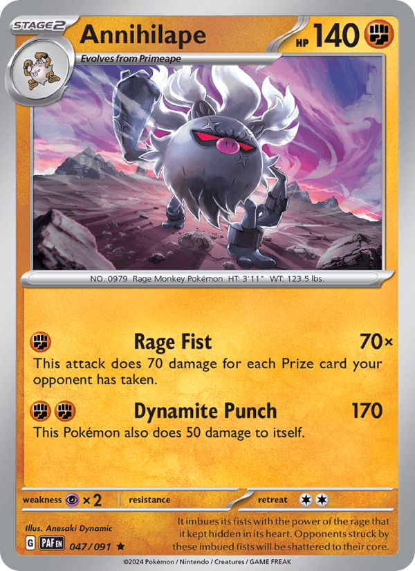 Annihilape 47/91 Paldean Fates English Pokémon card