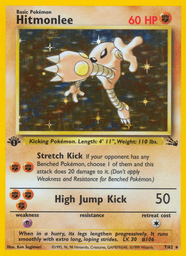 Hitmonlee 7/62 Fossil English Pokémon card