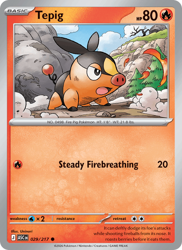 Tepig 29/217 Ascended Heroes English Pokémon card