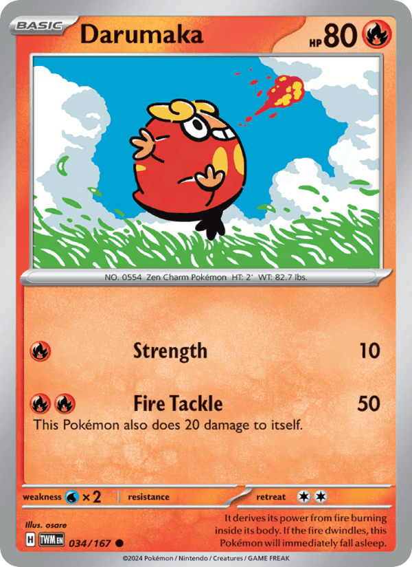 Darumaka 34/167 Twilight Masquerade English Pokémon card