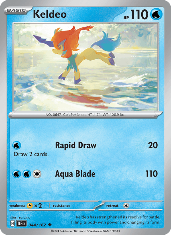 Keldeo 44/162 Temporal Forces English Pokémon card