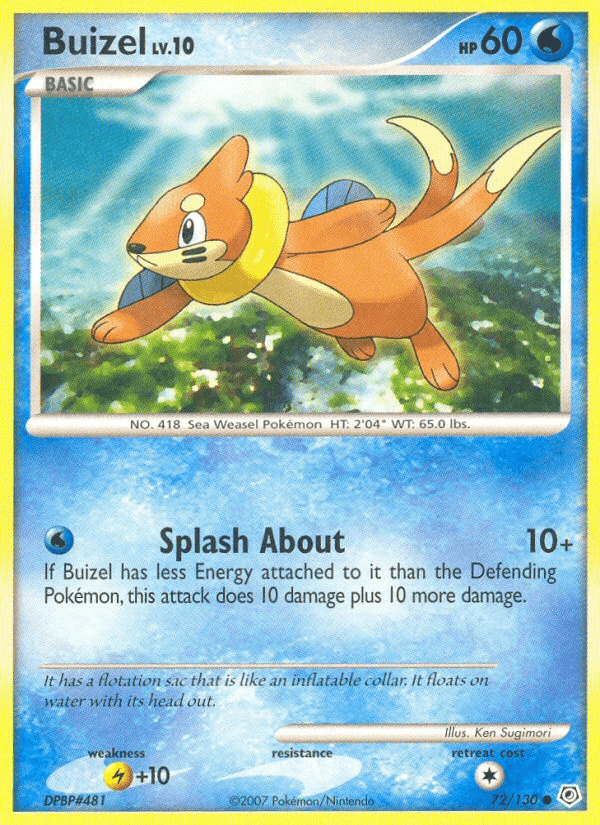 Buizel 72/130 Diamond & Pearl English Pokémon card