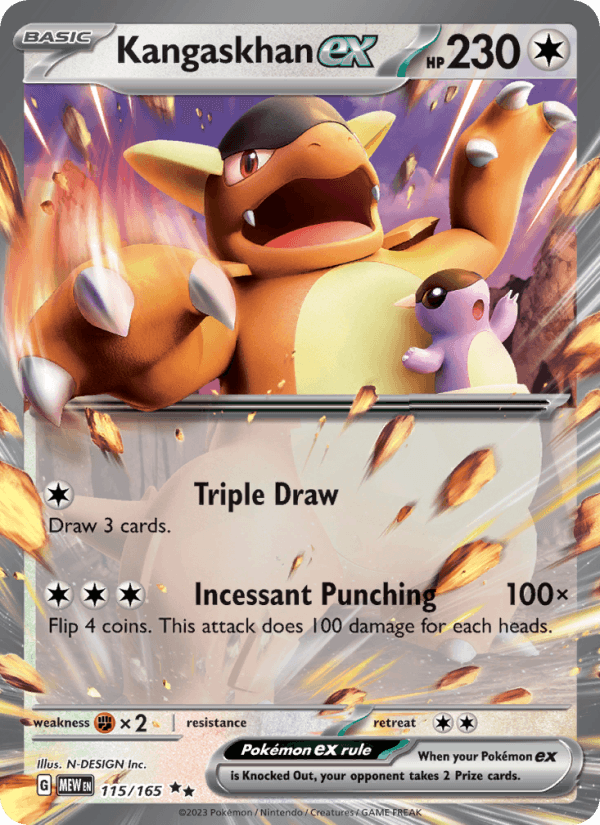 Kangaskhan ex 115/165 151 English Pokémon card