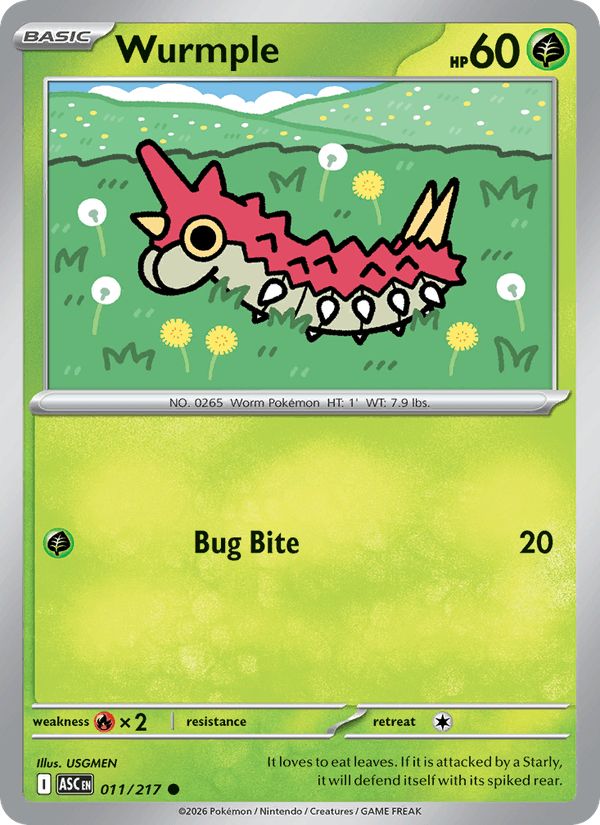 Wurmple 11/217 Ascended Heroes English Pokémon card