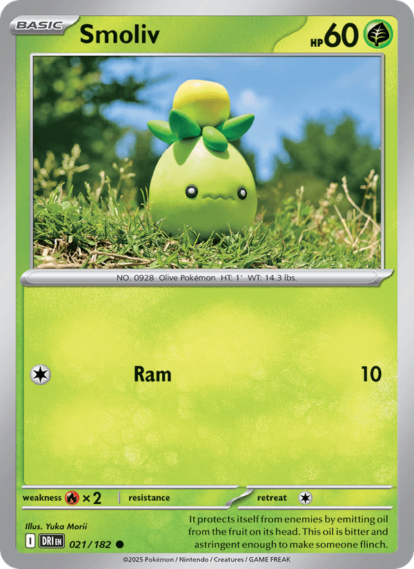 Smoliv 21/182 Destined Rivals English Pokémon card