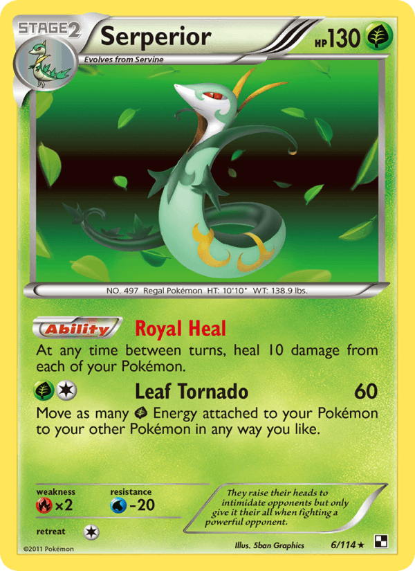 Serperior 6/114 Black & White English Pokémon card