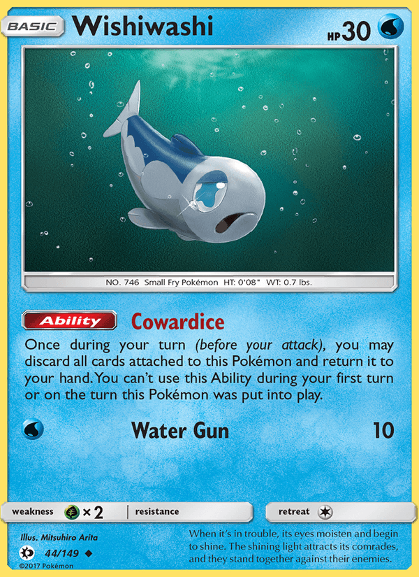 Wishiwashi 44/149 Sun & Moon Base Set English Pokémon card