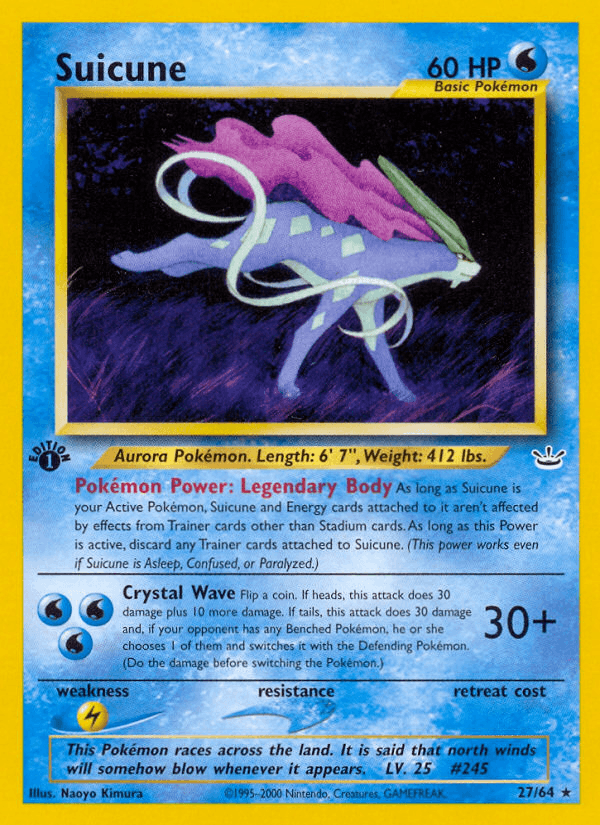 Suicune 27 Neo Revelation English Pokemon card