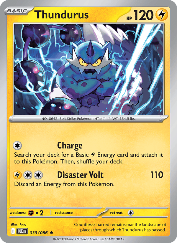 Thundurus 33/86 Black Bolt English Pokémon card