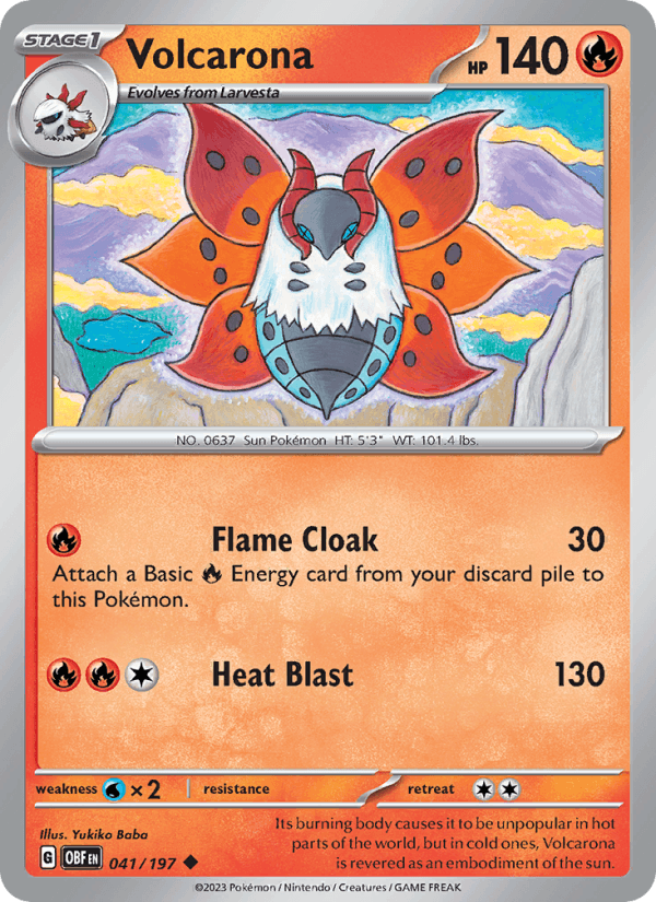 Volcarona 41/197 Obsidian Flames English Pokémon card