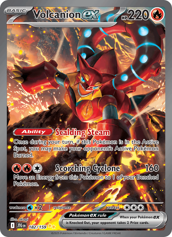 Volcanion ex 182/159 Journey Together English Pokémon card