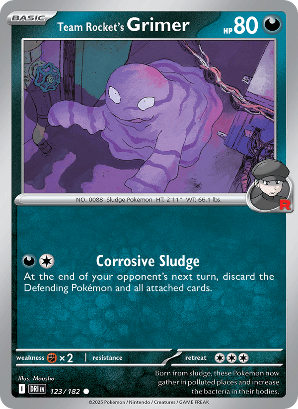Team Rocket's Grimer 123/182 Destined Rivals English Pokémon card
