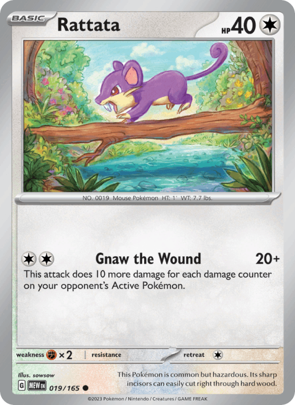 Rattata 19/165 151 English Pokémon card