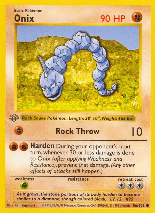 Onix 56/102 Base Set English Pokémon card
