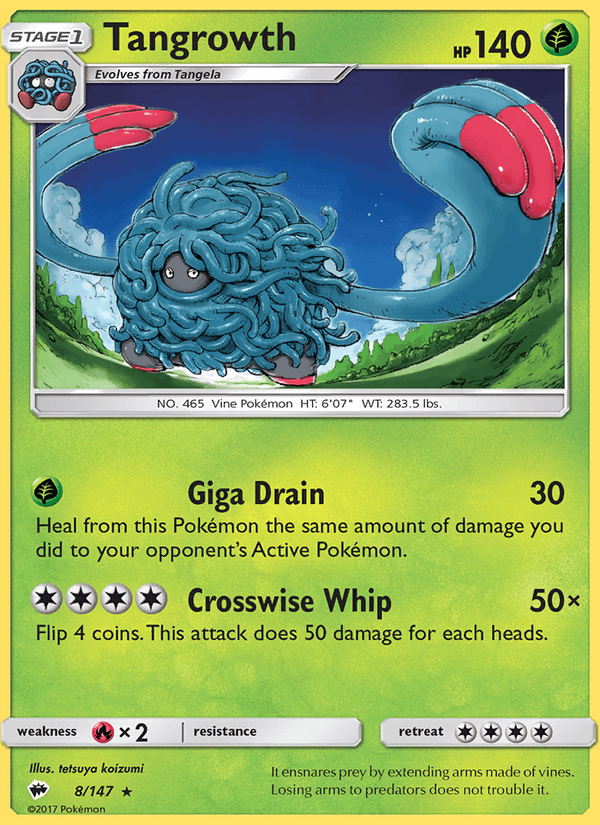 Tangrowth 8/147 Burning Shadows English Pokémon card