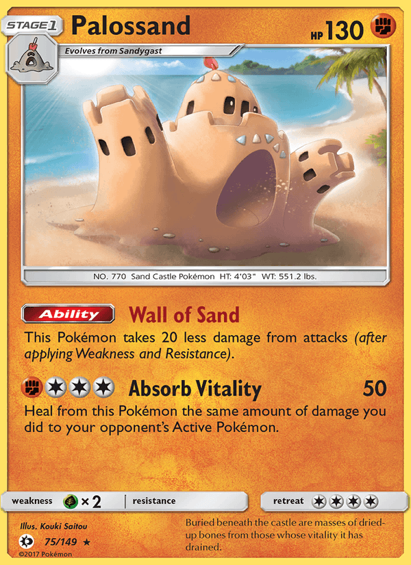 Palossand 75/149 Sun & Moon Base Set English Pokémon card