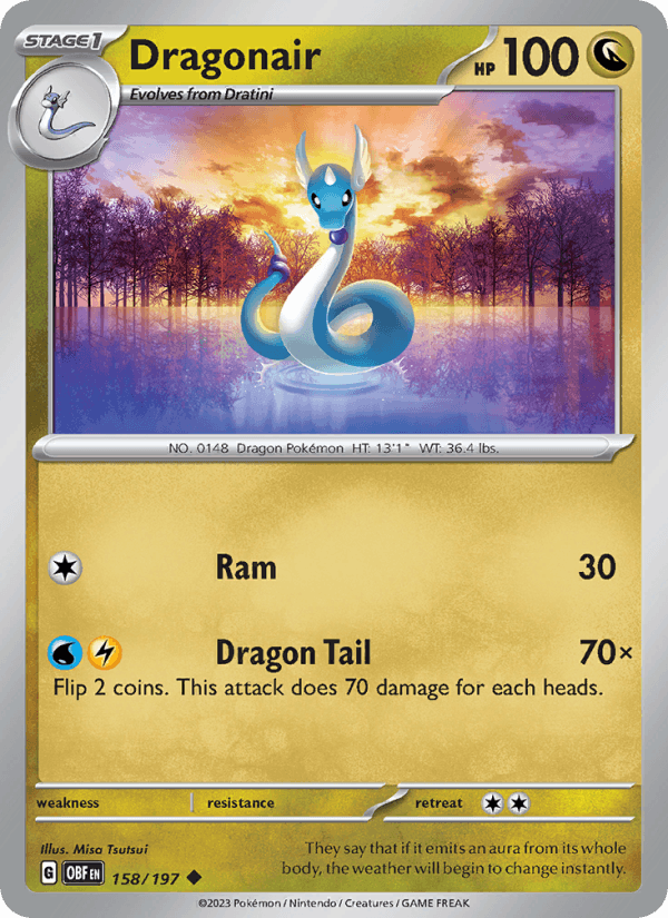 Dragonair 158/197 Obsidian Flames English Pokémon card