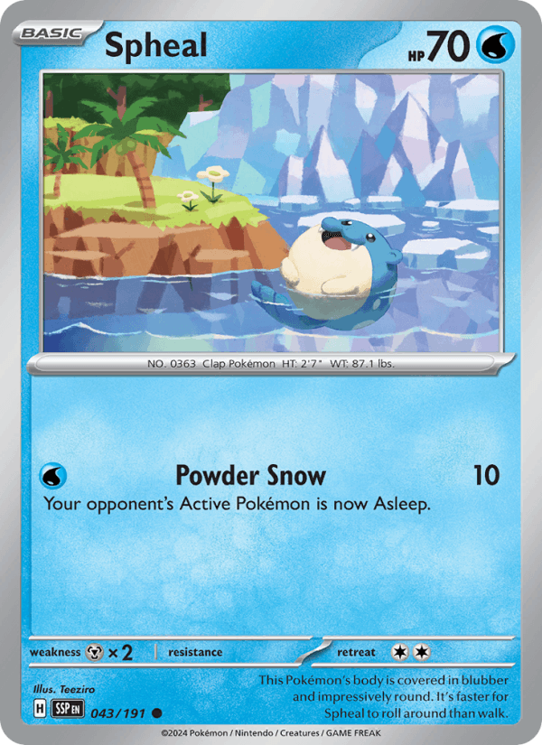 Spheal 43/191 Surging Sparks English Pokémon card