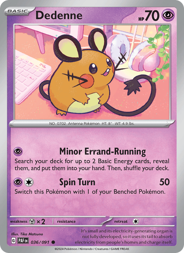 Dedenne 36/91 Paldean Fates English Pokémon card