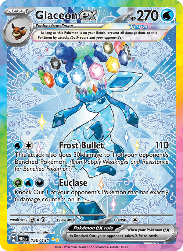 Glaceon ex 150/131 Prismatic Evolutions English Pokémon card