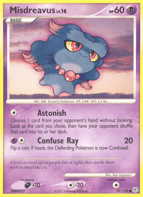 Misdreavus 91/130 Diamond & Pearl English Pokémon card