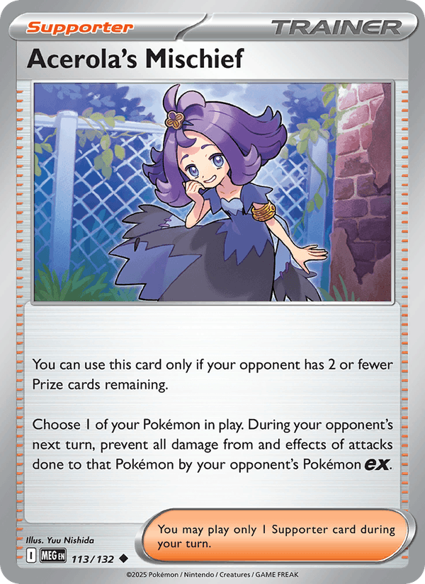 Acerola's Mischief 113/132 Mega Evolution English Pokémon card