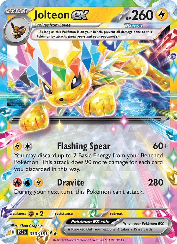 Jolteon ex 30/131 Prismatic Evolutions English Pokémon card