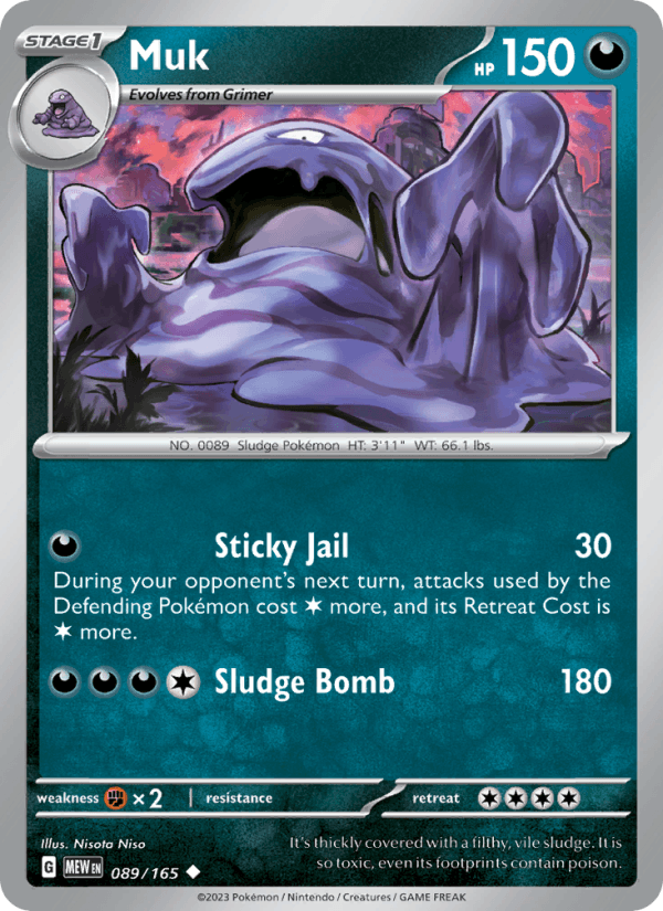 Muk 89/165 151 English Pokémon card