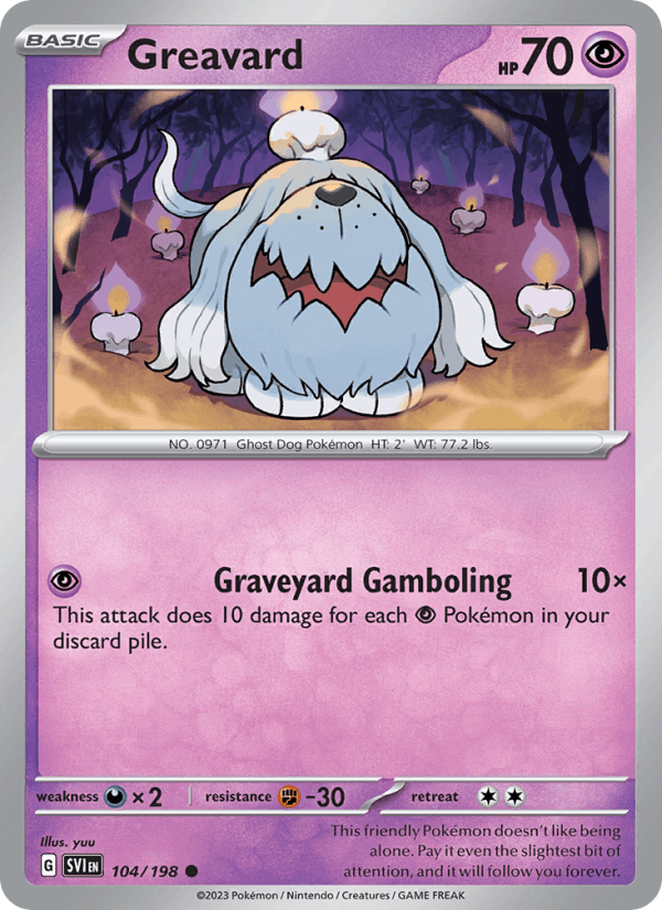 Greavard 104/198 Scarlet & Violet English Pokémon card